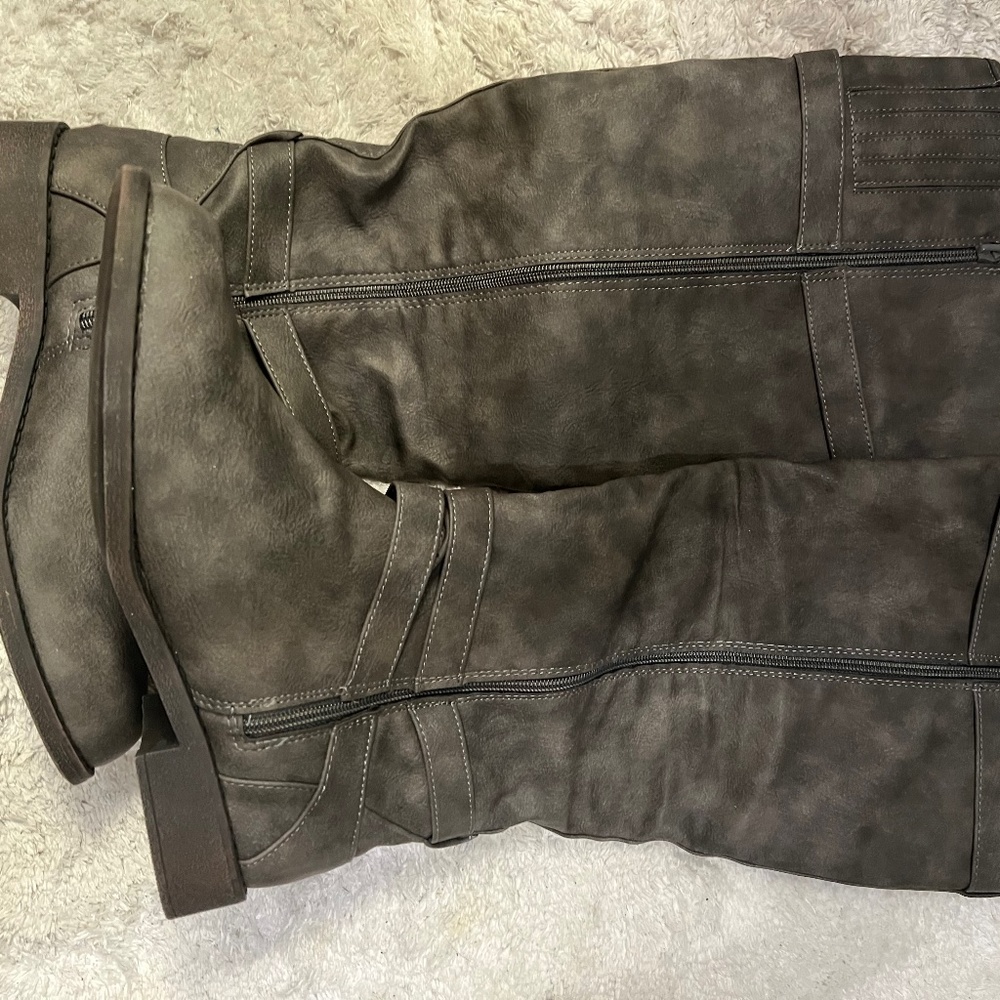 Ride Around gray tall ex-large calf boots